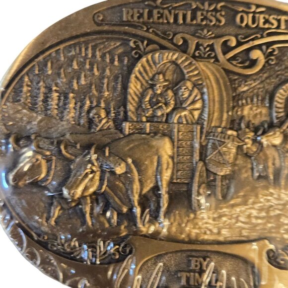 Relentless Quest Belt Buckle NOS Tim Thompson Western Wear Horse Cowboy - Picture 4 of 14